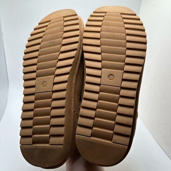 CUSHIONAIRE Women's Faux Shearling Genuine Suede cozy mule slippers +Memory Foam - Picture 5 of 7